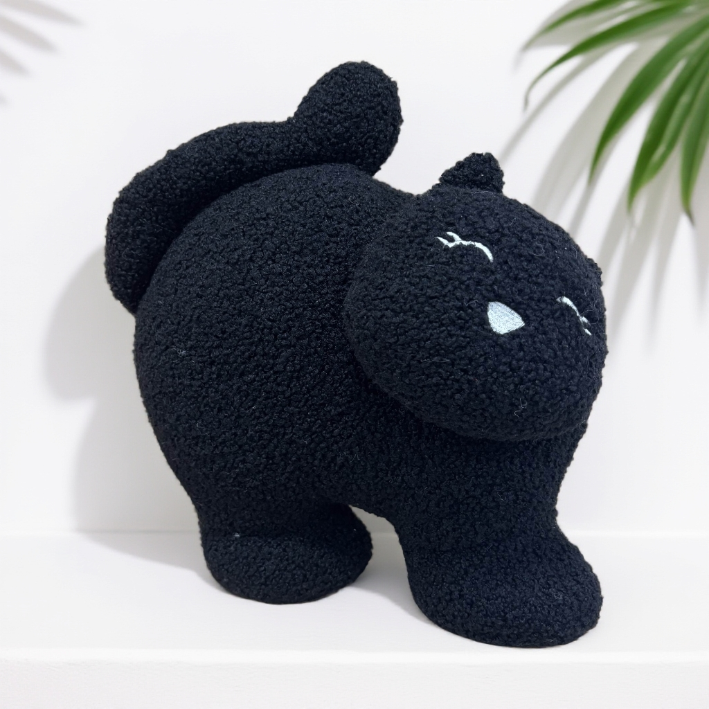 洛恒优品家居摆件抱枕万圣节桌面客厅办公室工作室黑猫款站姿INS