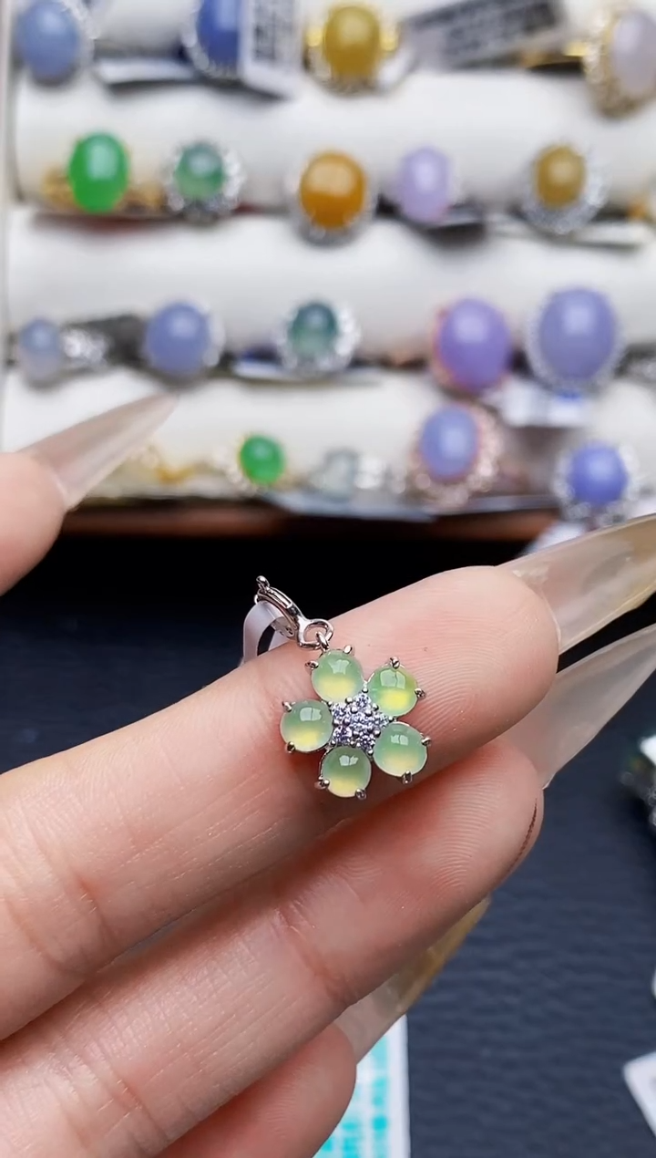 银S925镶嵌戒指翡翠4657