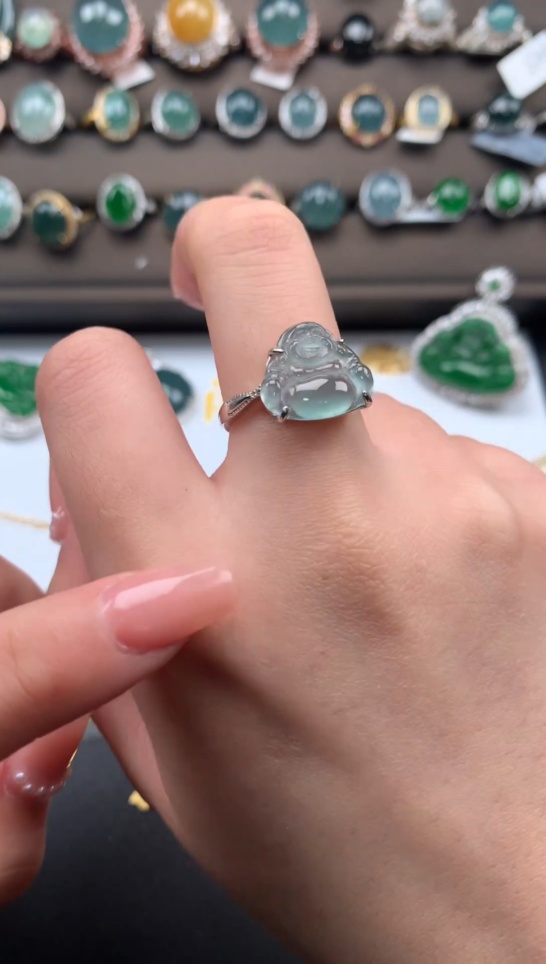 【闪购商品】翡翠戒指银S925镶嵌452141