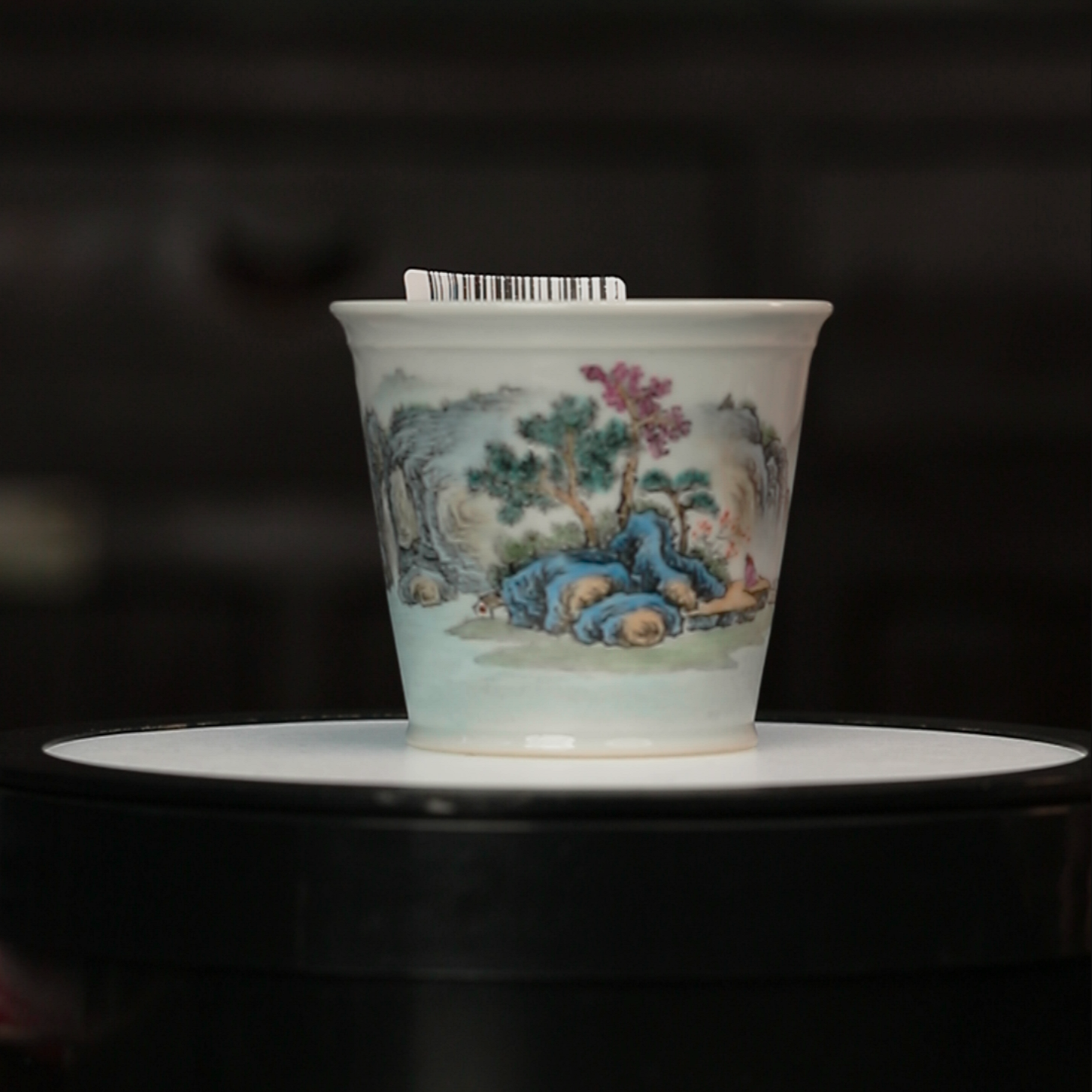 12.10/n00038/熙工坊/粉彩山水小可乐杯