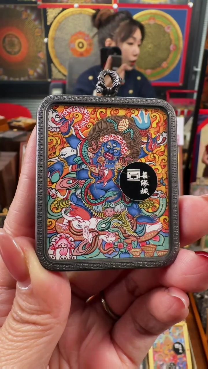 【闪购商品】吊坠壹善缘城手绘唐卡六臂大黑天年终大促