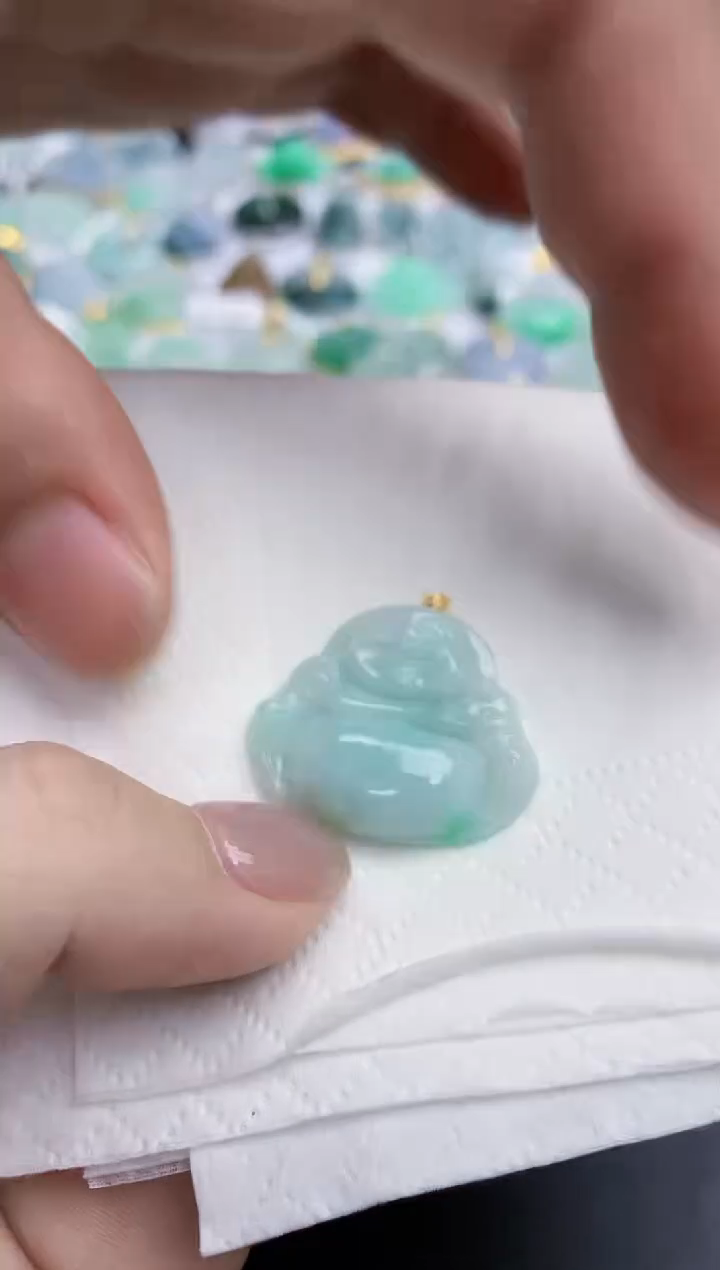 【闪购商品】翡翠颈饰18K金镶嵌天然缅甸翡翠A货