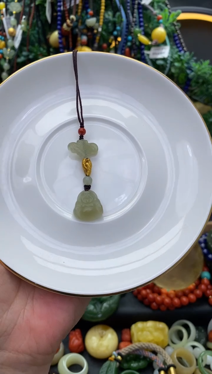 【闪购商品】和田玉颈饰未镶嵌和田玉手机挂