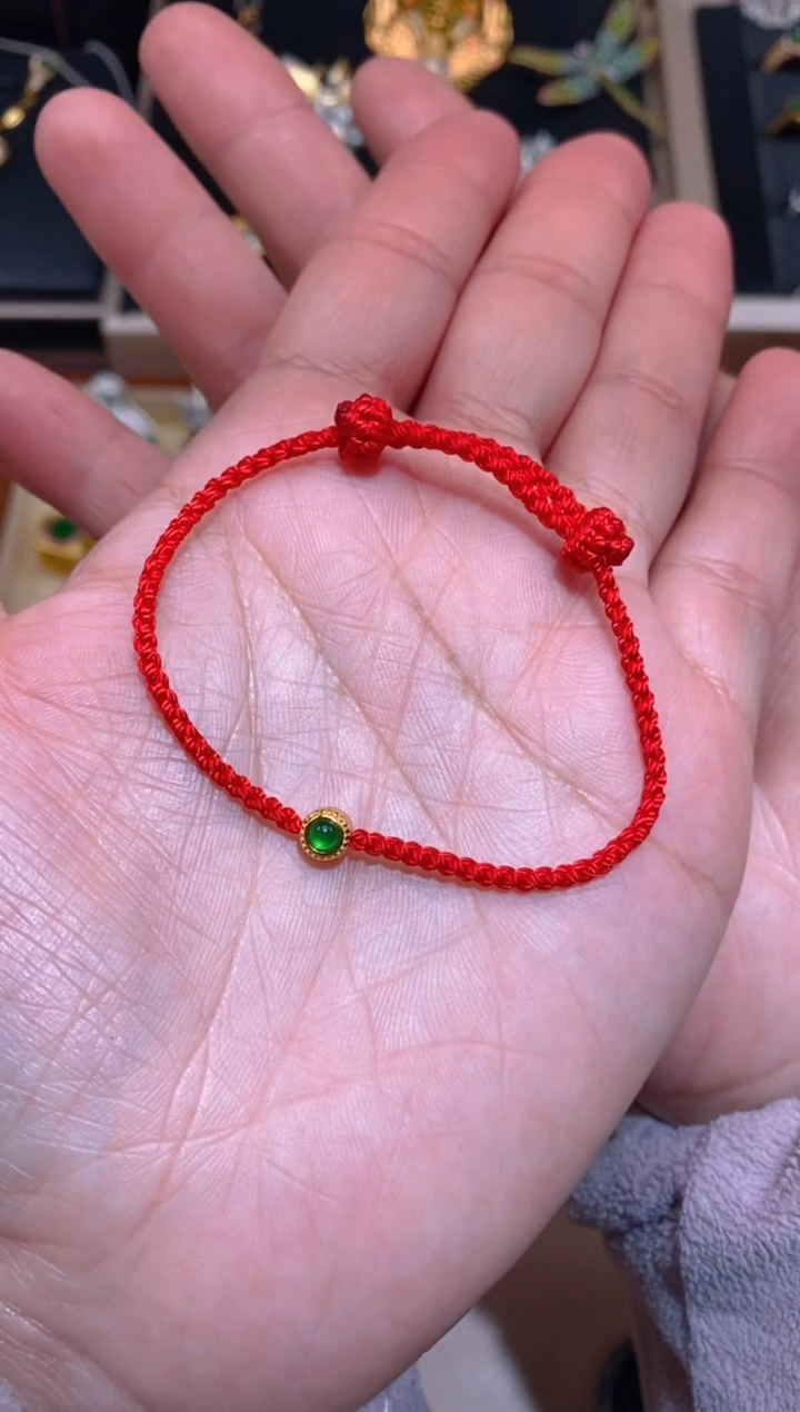 【闪购商品】翡翠颈饰银S925镶嵌红绳