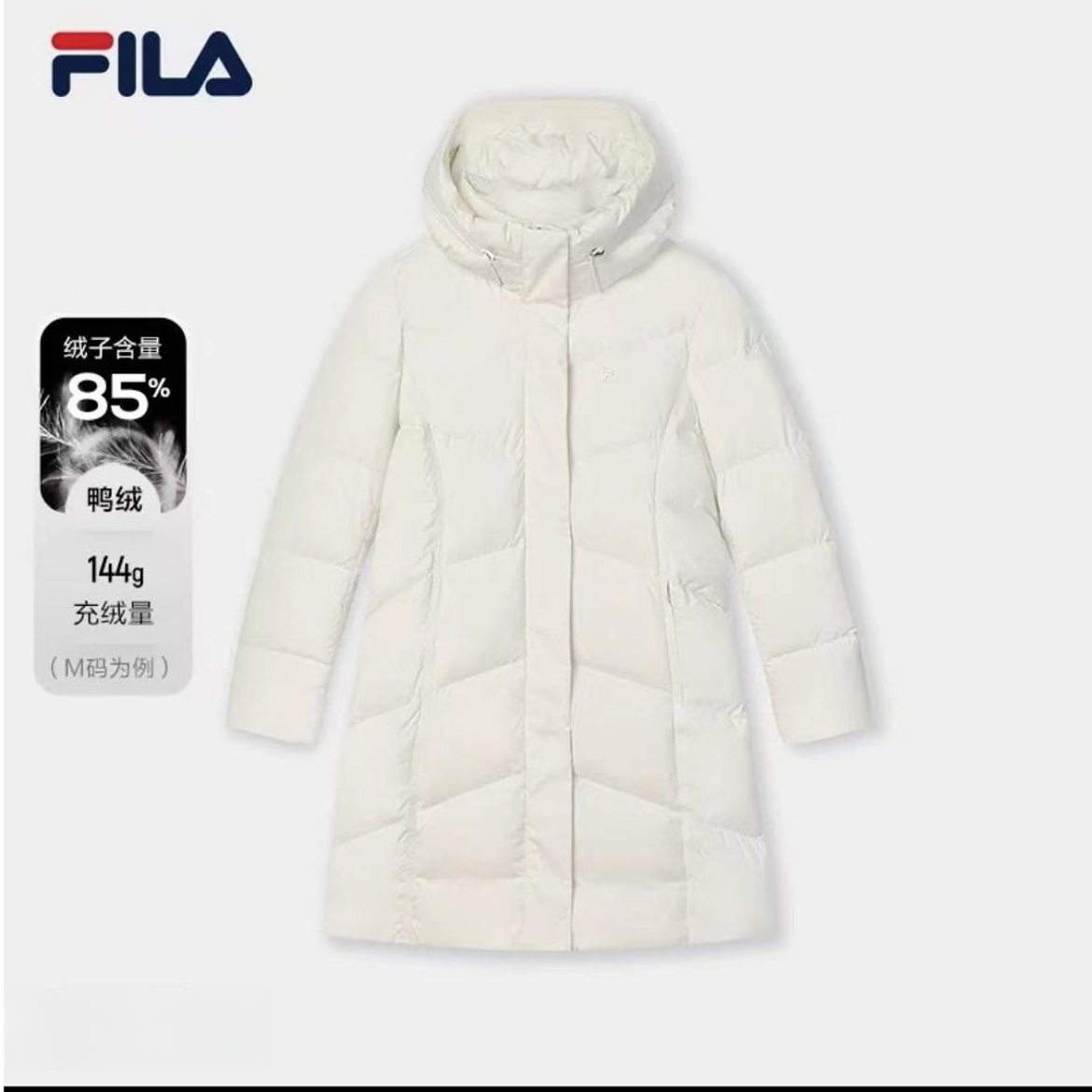 斐乐【VC中长款羽绒服】 户外冬款厚保暖连帽上衣F11W443903F