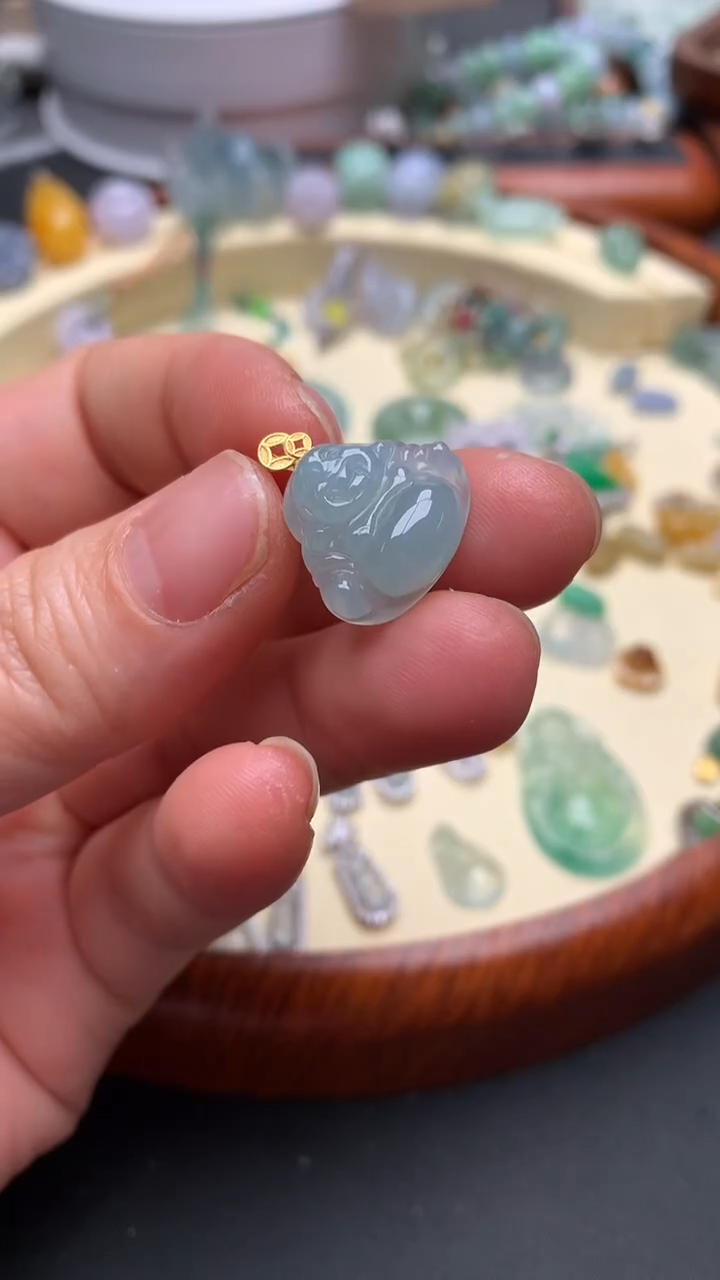 【闪购商品】翡翠颈饰18K金镶嵌翡翠镶嵌佛公