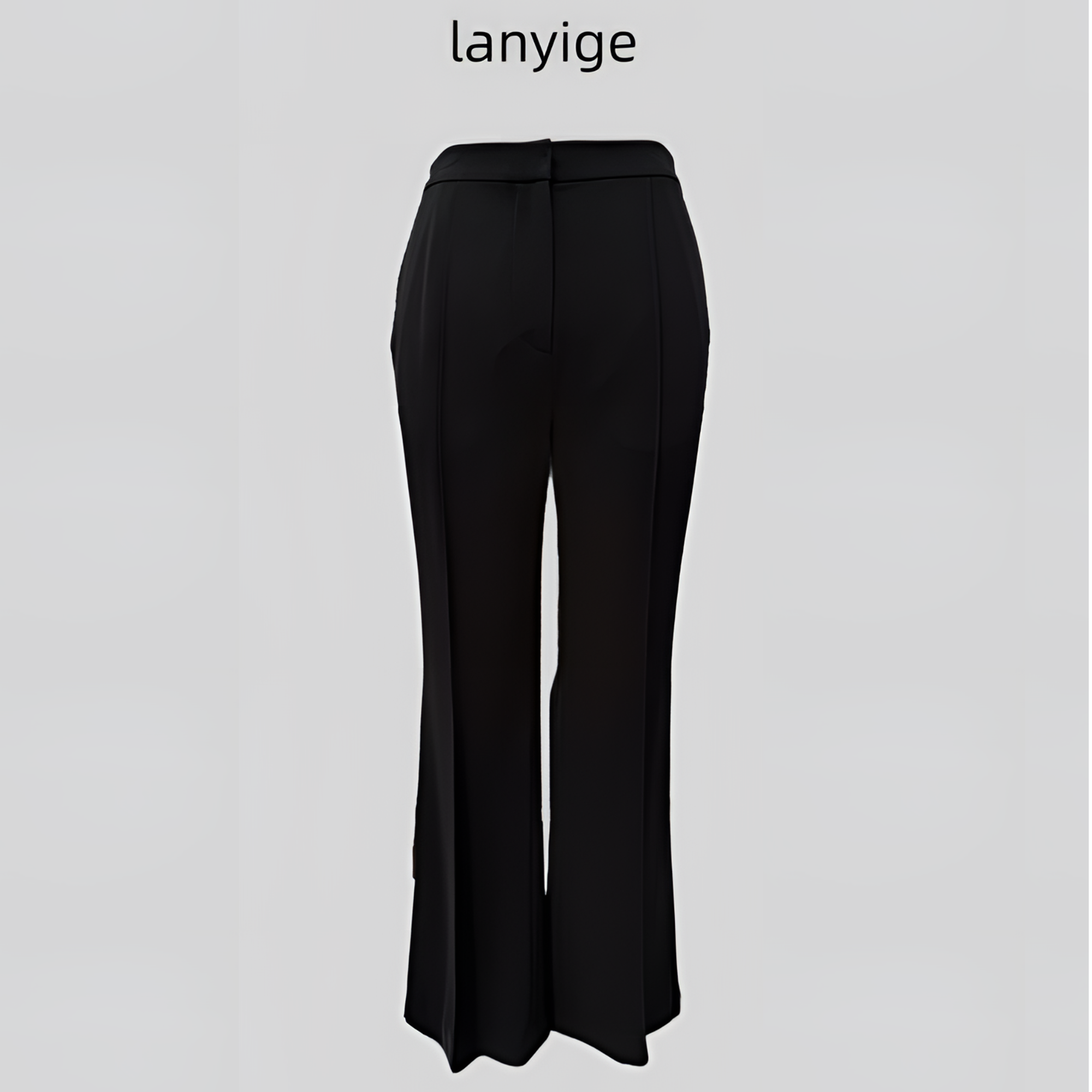 醋酸面料修身型女裤子气质休闲黑色设计师轻奢