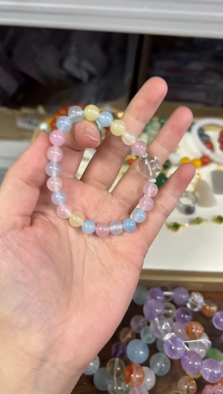 未镶嵌手链水晶多宝水晶绿幽灵顶珠款手链[2634]