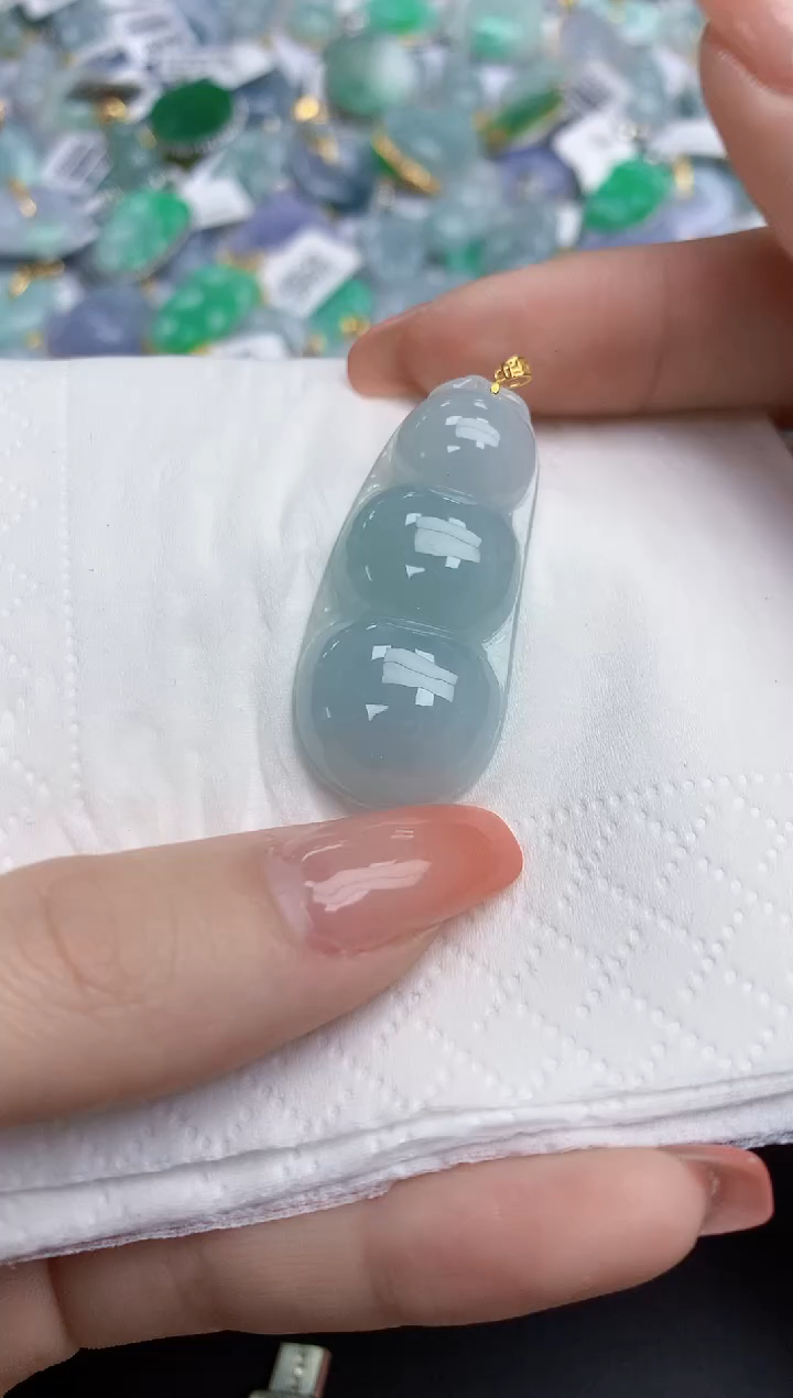 【闪购商品】翡翠颈饰18K金镶嵌天然缅甸翡翠A货