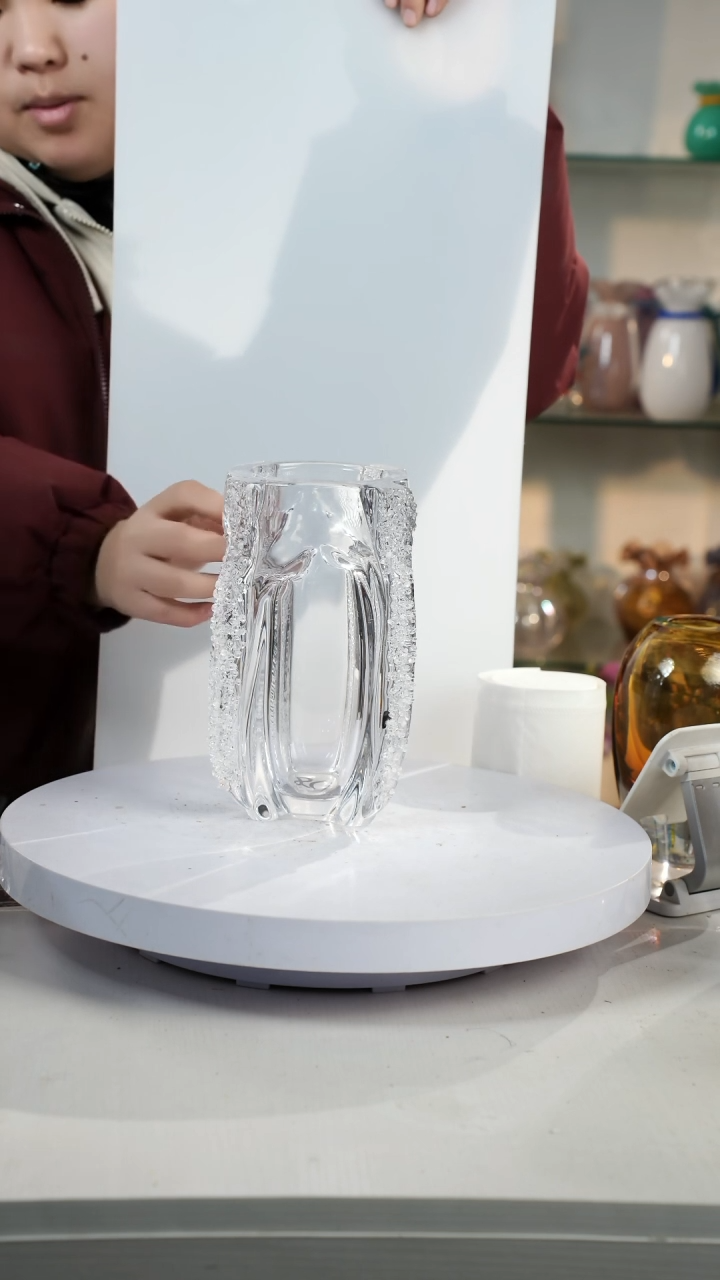 【闪购商品】琉璃【弘扬】高22轻奢琉璃花器正常手工痕迹