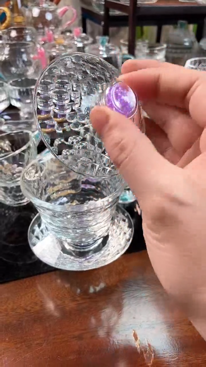 【闪购商品】紫色水晶盖碗压制款