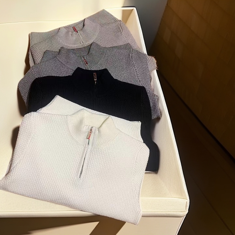 男士时尚拉链毛衣