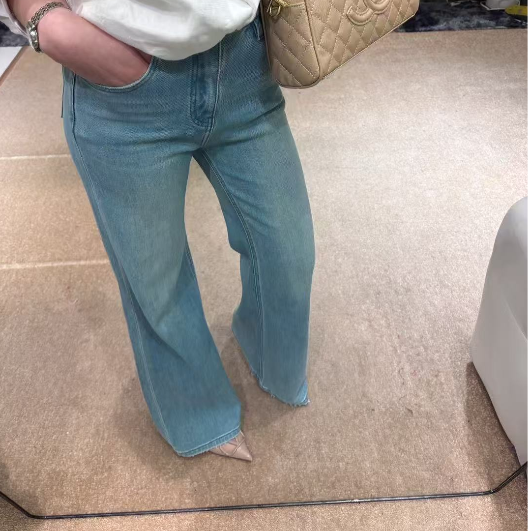 设计师款牛仔裤微喇