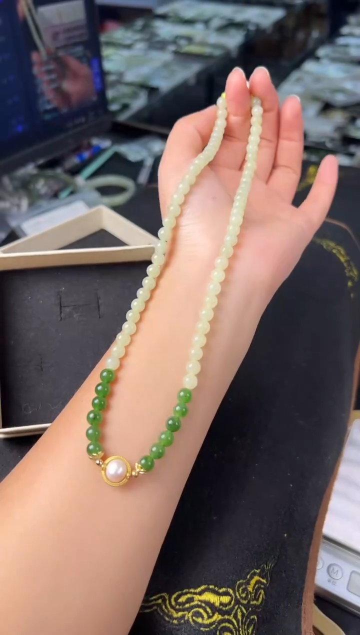 项链未镶嵌和田玉麦子家族项链 XL146