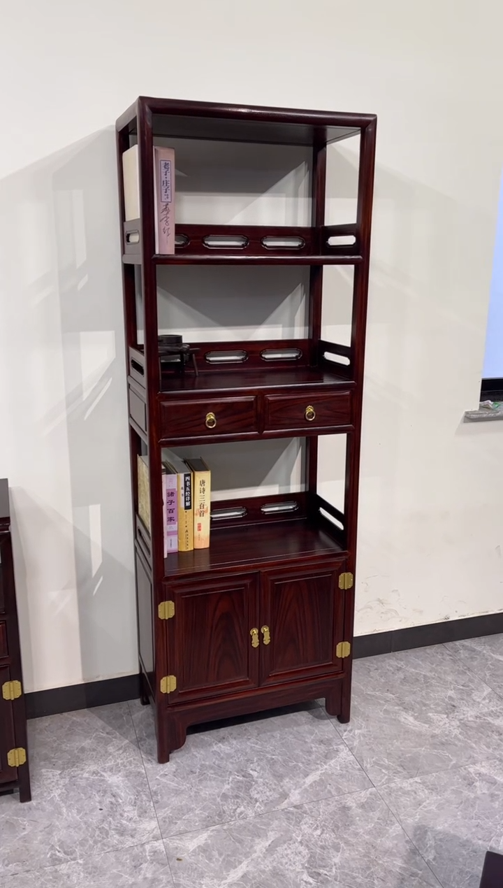 黑酸枝木类成套家具书架