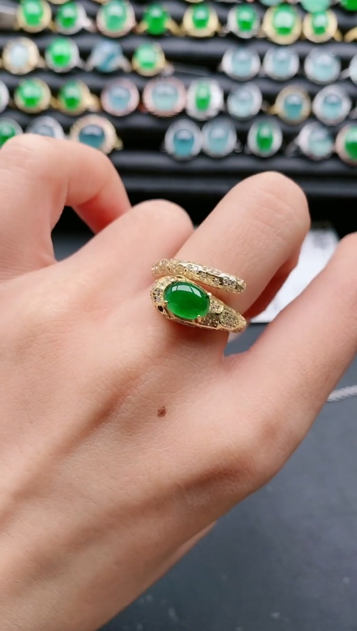 【闪购商品】翡翠戒指银S925镶嵌111111111