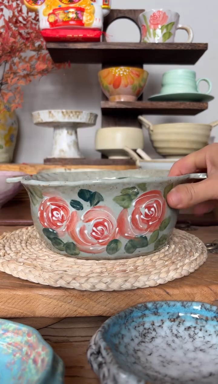 陶瓷105手作粗陶餐具1个装