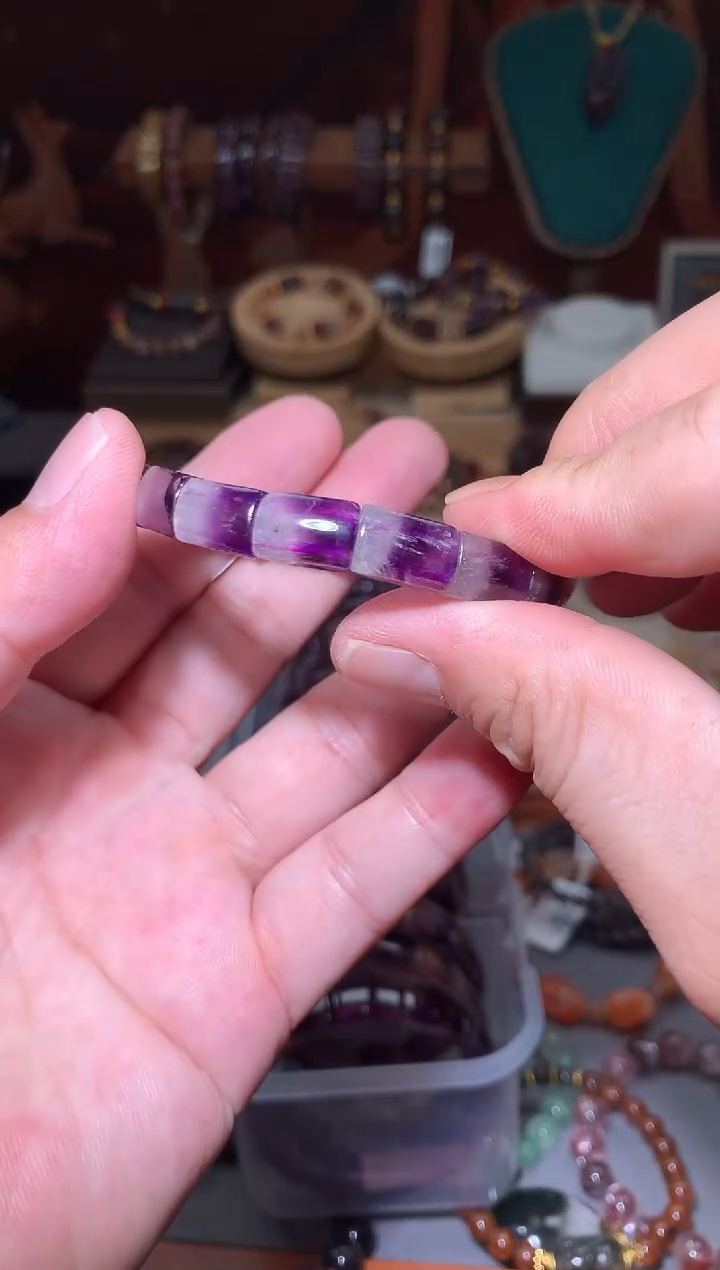 水晶珠宝半成品未镶嵌紫极光镯牌