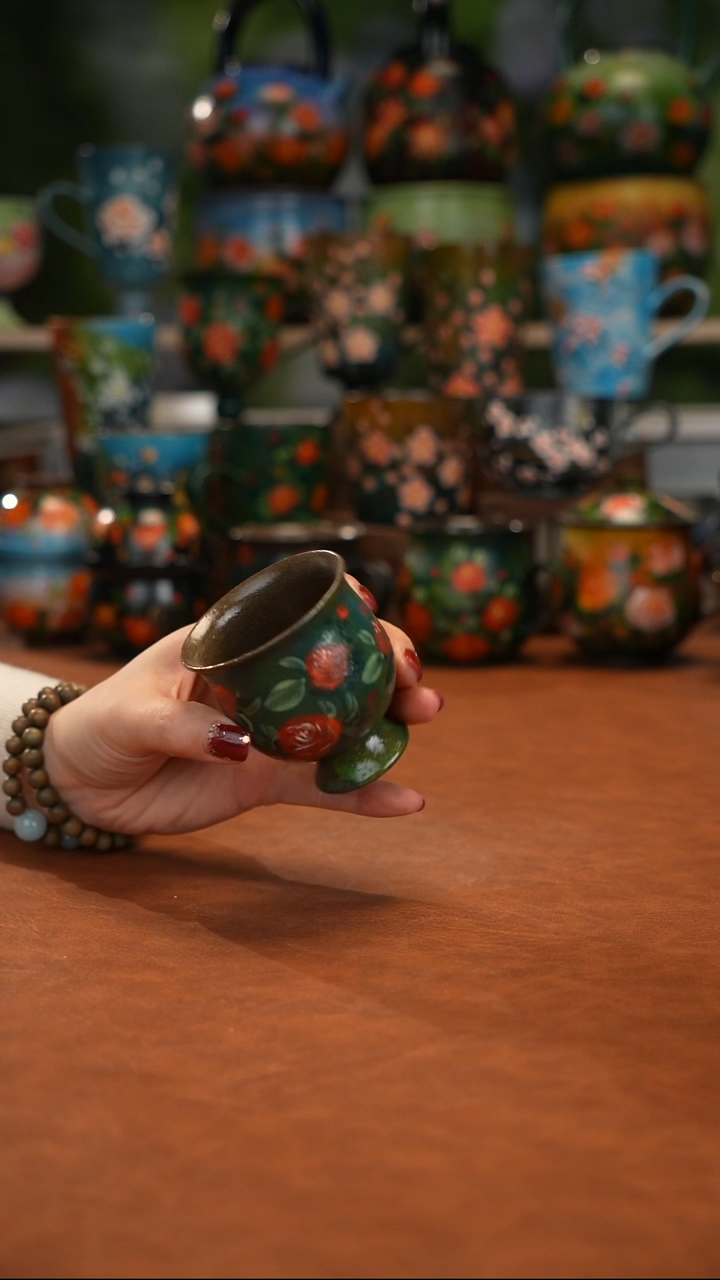 紫砂油画釉下彩手绘