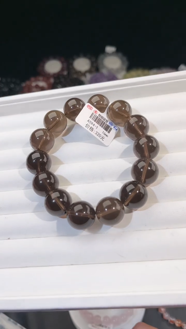 【闪购商品】水晶手链未镶嵌多样性发一茶晶16mm