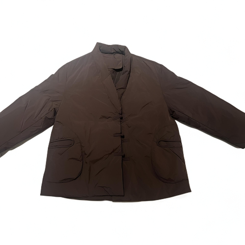  25冬季新中式V领轻薄短款羽绒服