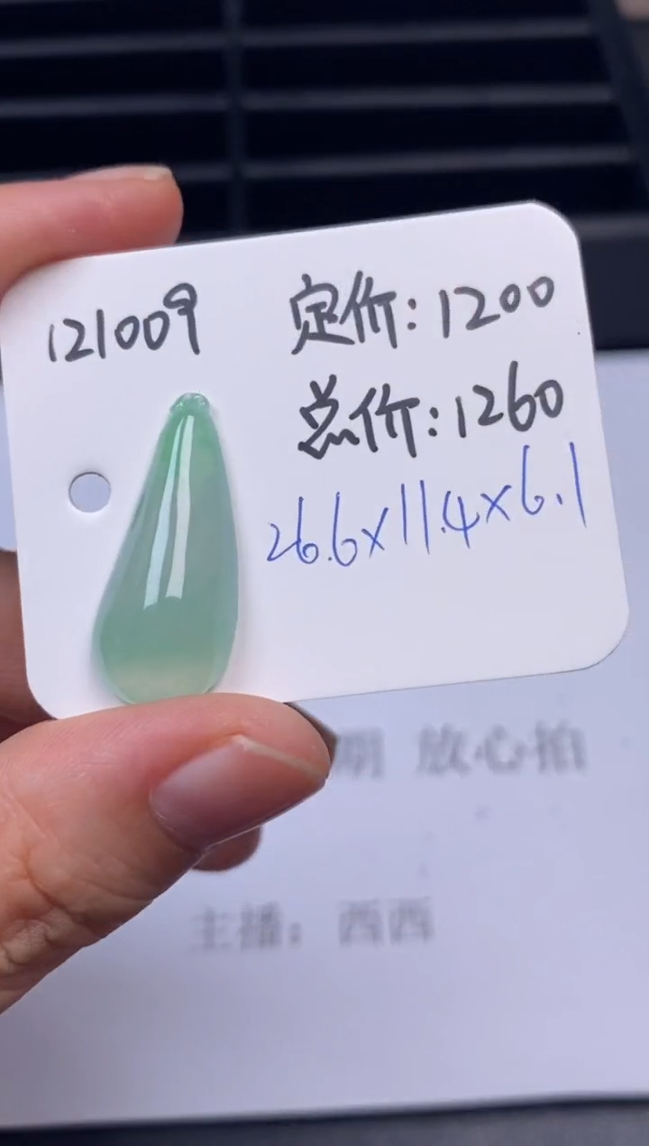 翡翠未镶嵌吊坠(不含链)121009