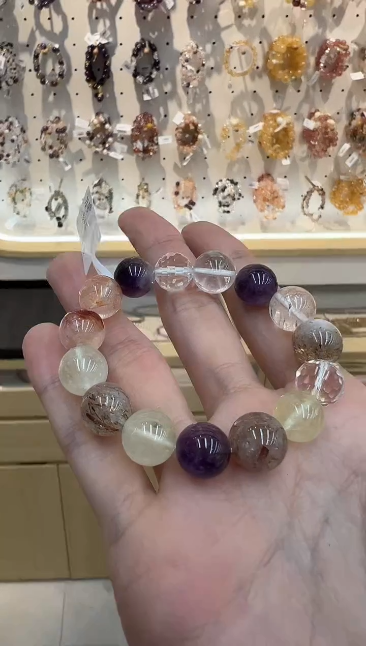 未镶嵌手串发晶1430多宝水晶手串