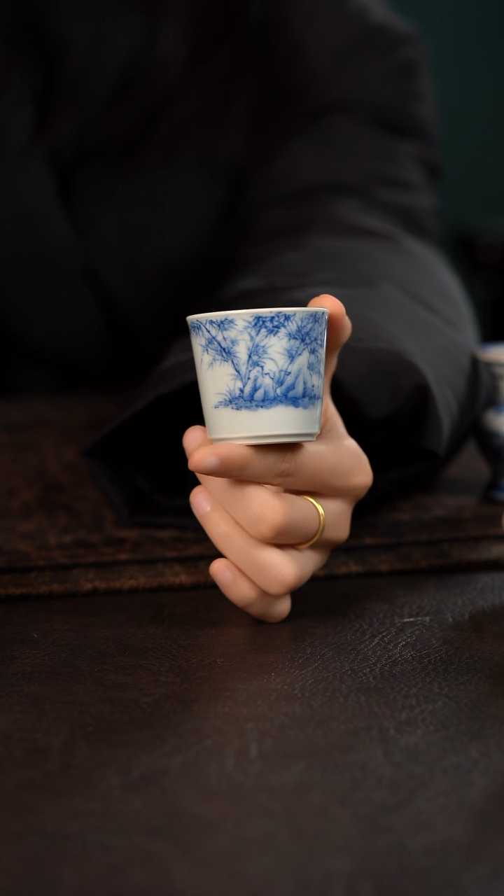 【闪购商品】杯聚澜堂拉灵石竹子小直口杯