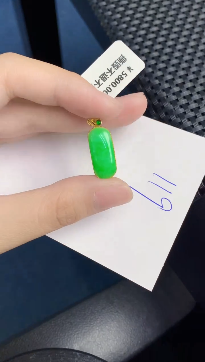 翡翠18K金镶嵌颈饰000000000