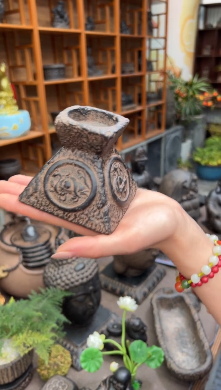 陶土【火山泥】四灵烛台