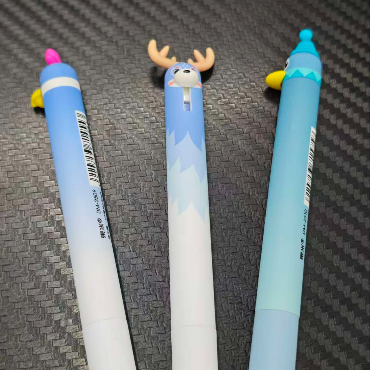 【发3支-蓝杆（黑）】【小鹿+鹦鹉+企鹅】