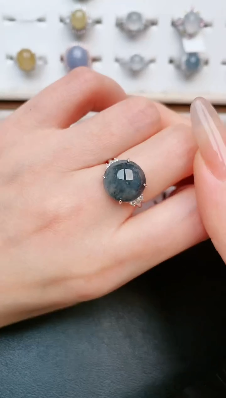 【闪购商品】翡翠戒指银S925镶嵌....