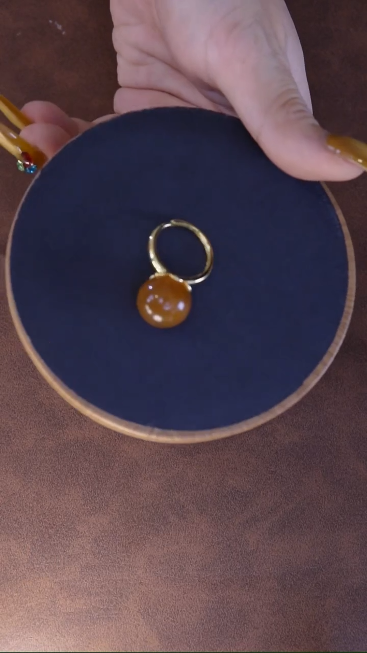 银S925镶嵌琥珀戒指戒指