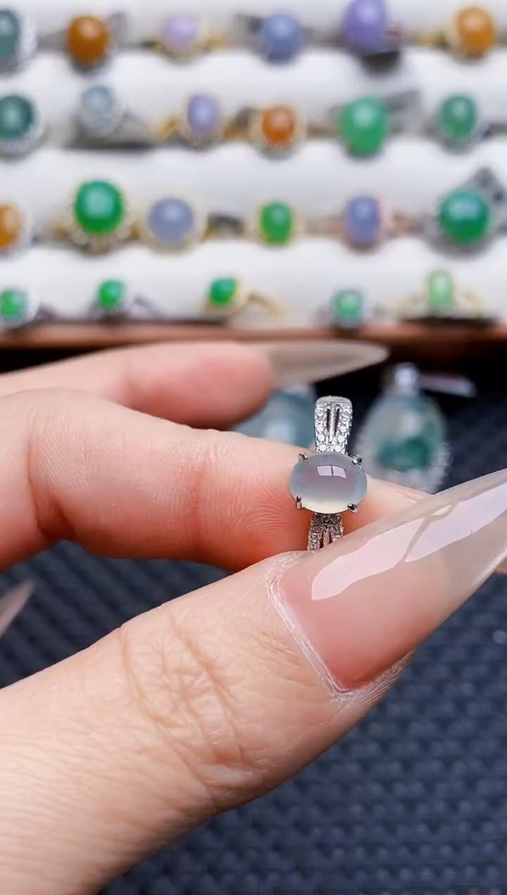 银S925镶嵌戒指翡翠4103