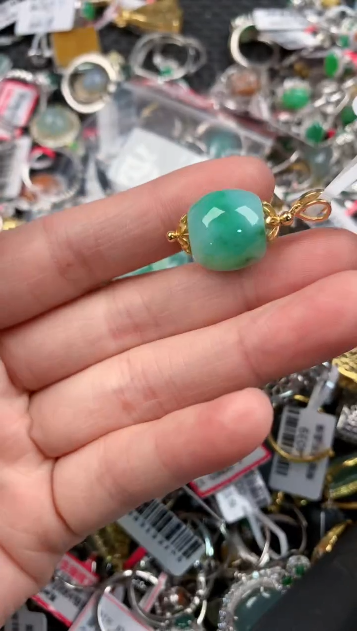 银S925镶嵌戒指翡翠333        10