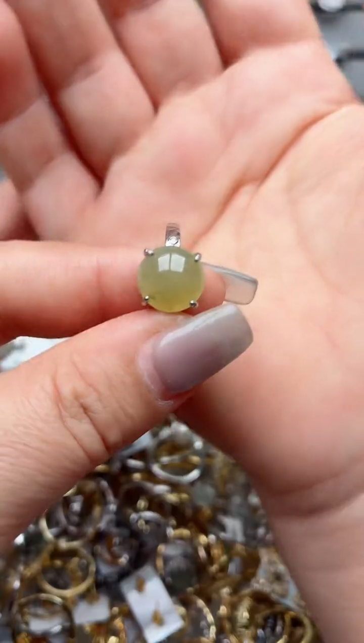 银S925镶嵌戒指翡翠.