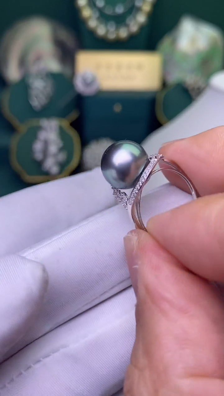 【闪购商品】海水珍珠戒指18K金镶嵌11