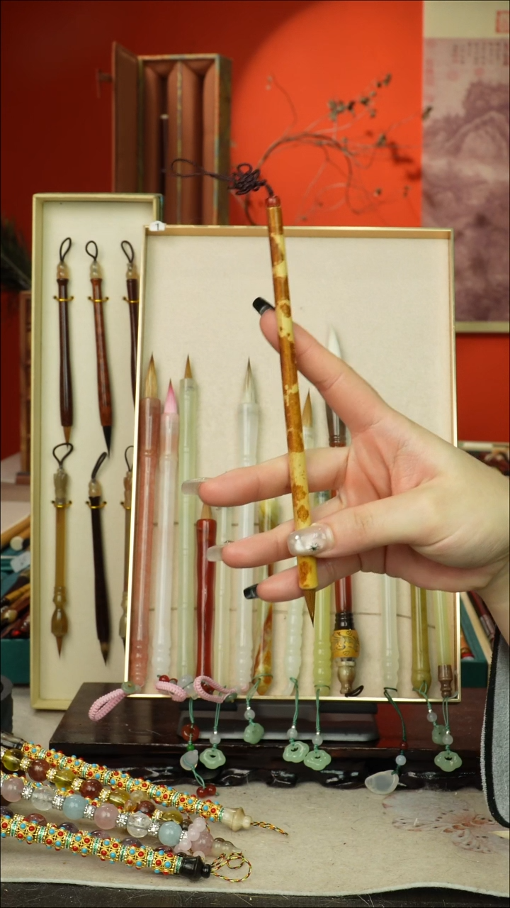 420号闪孤品高货毛笔链接 清水试笔 蘸墨不退