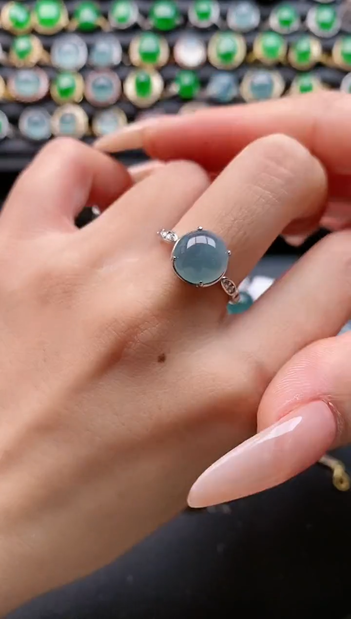 【闪购商品】翡翠戒指银S925镶嵌111111111