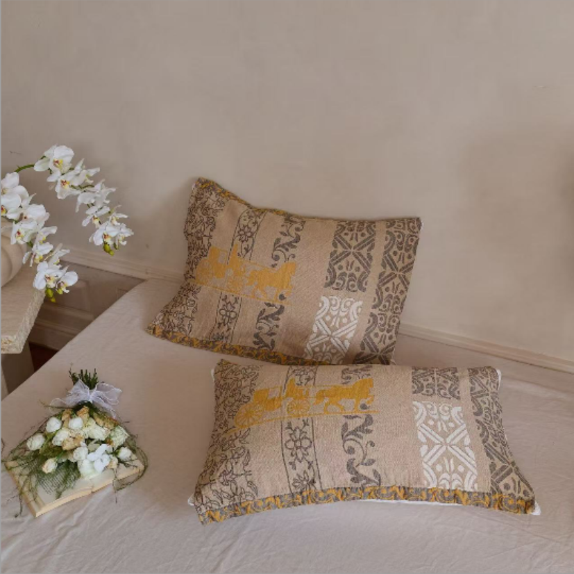 G693 纯棉加厚重工枕巾追马 52*75 中式纯棉家用加厚  