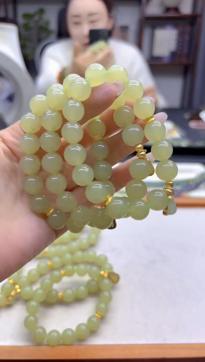 14K金镶嵌手链和田玉DIY款S350