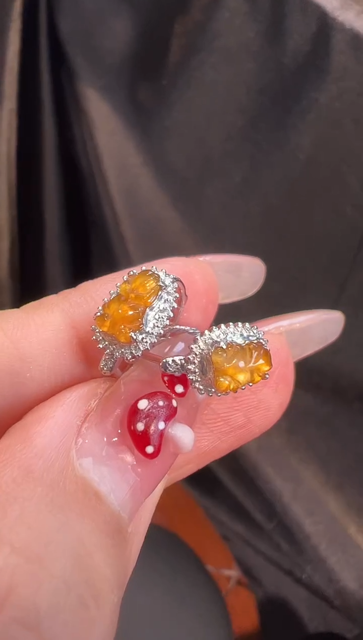 【闪购商品】翡翠耳饰18K金镶嵌耳饰