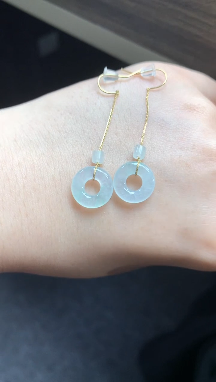 【闪购商品】翡翠耳饰18K金镶嵌耳饰|750+75