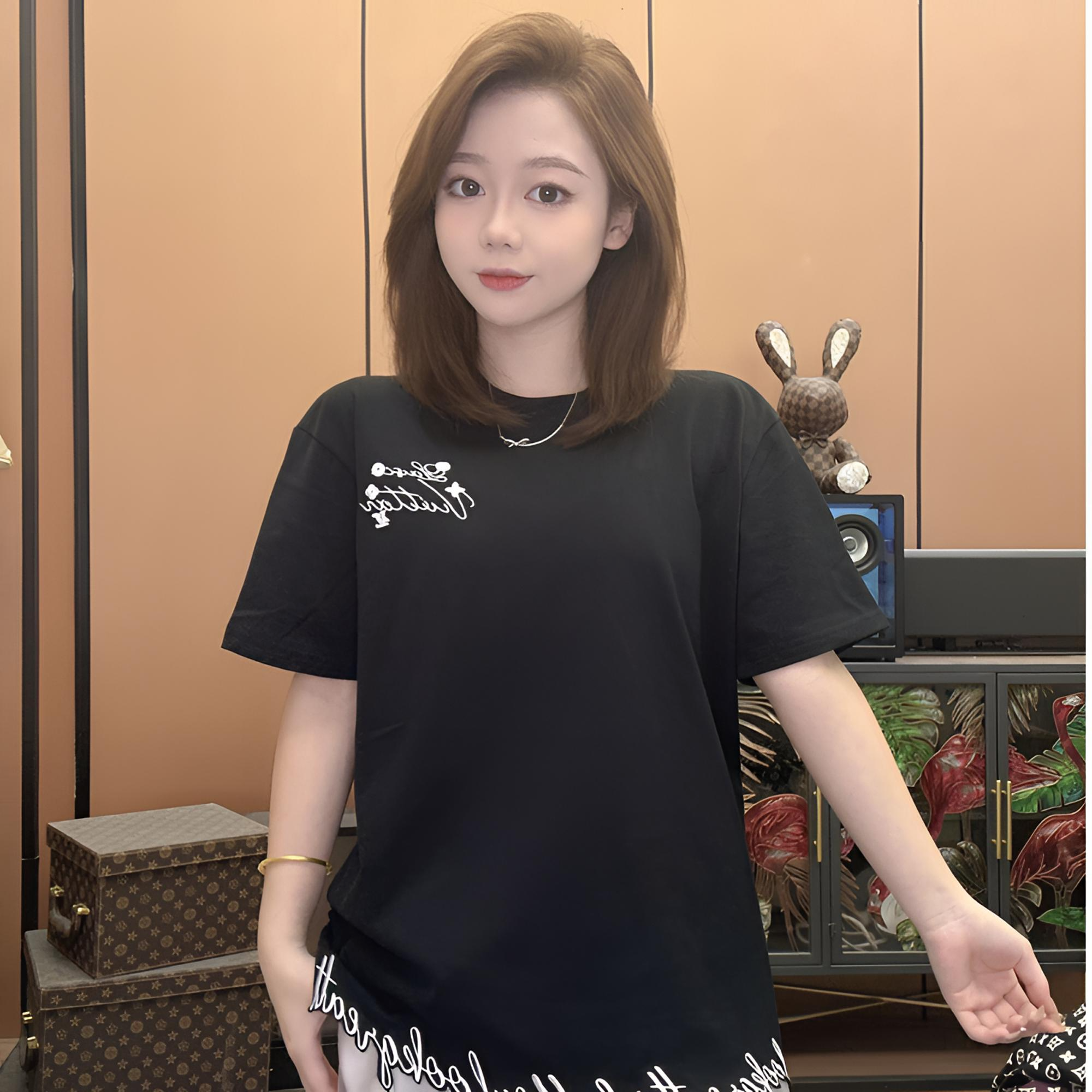 【夜影白言】2025夏季新款刺绣工艺潮牌男女同款短袖休闲百搭