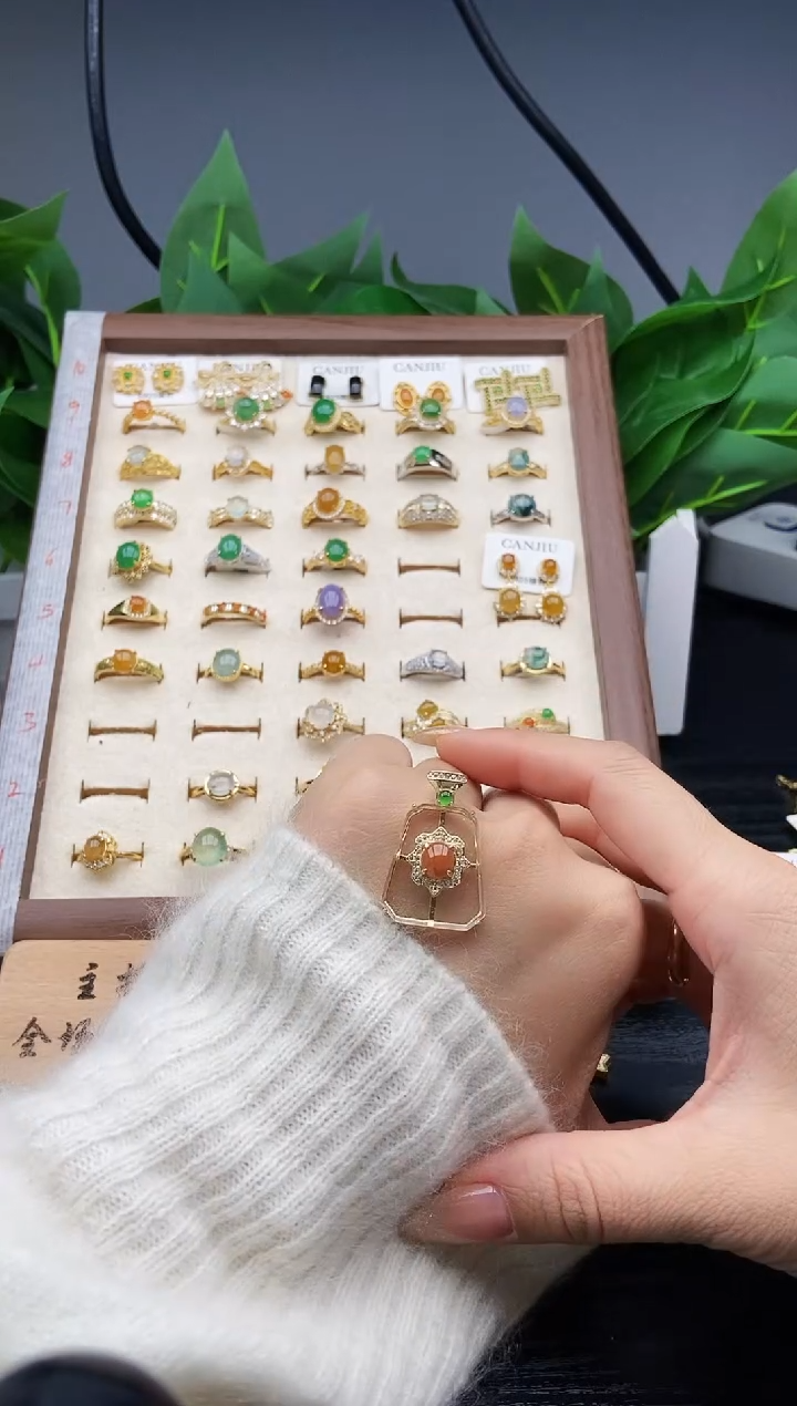 银S925镶嵌戒指翡翠12