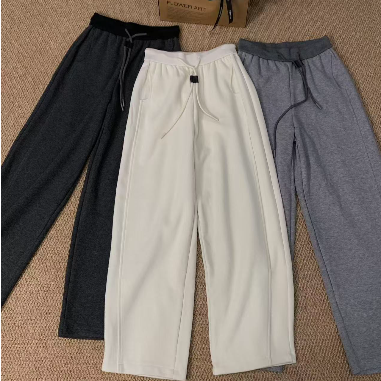 『雨美 Show』2603百搭腰部拼边抽绳休闲裤