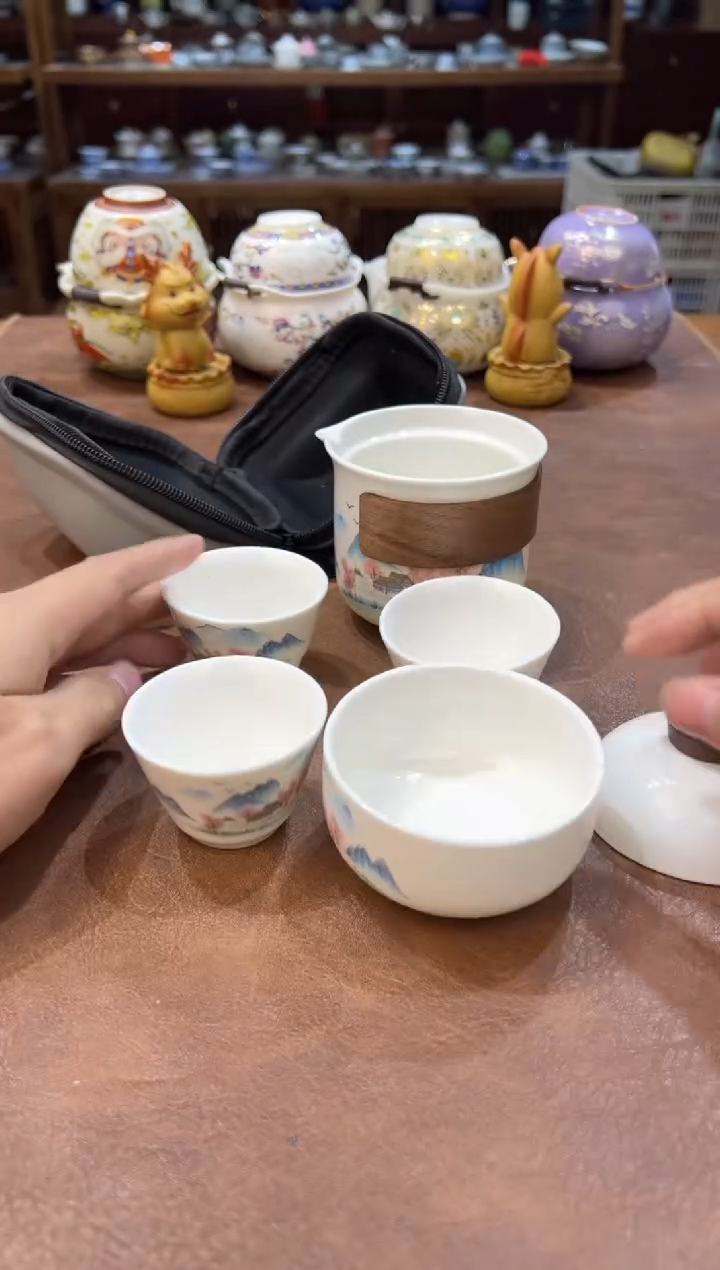 真的很便宜会开片的旅行茶具