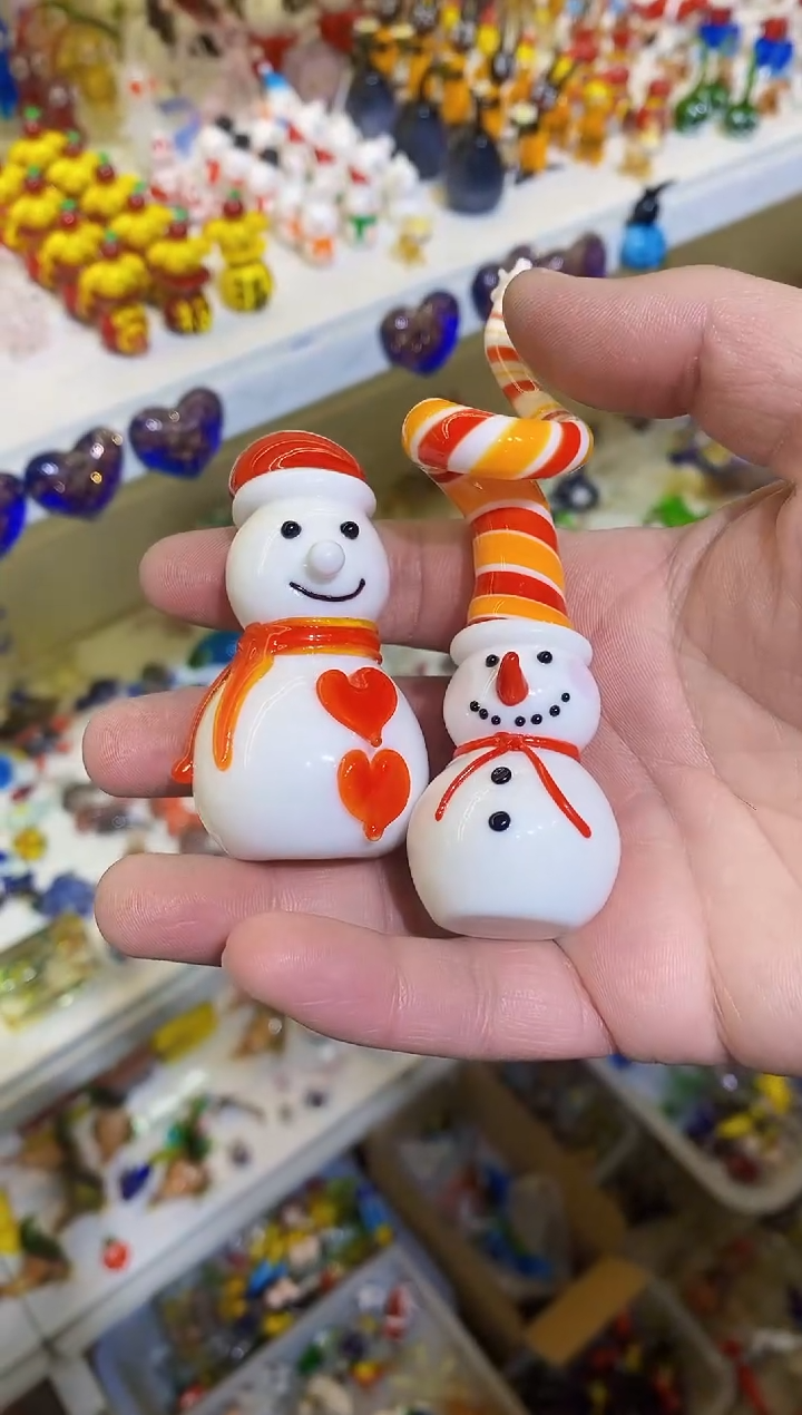 【闪购商品】琉璃手工艺品雪人2个