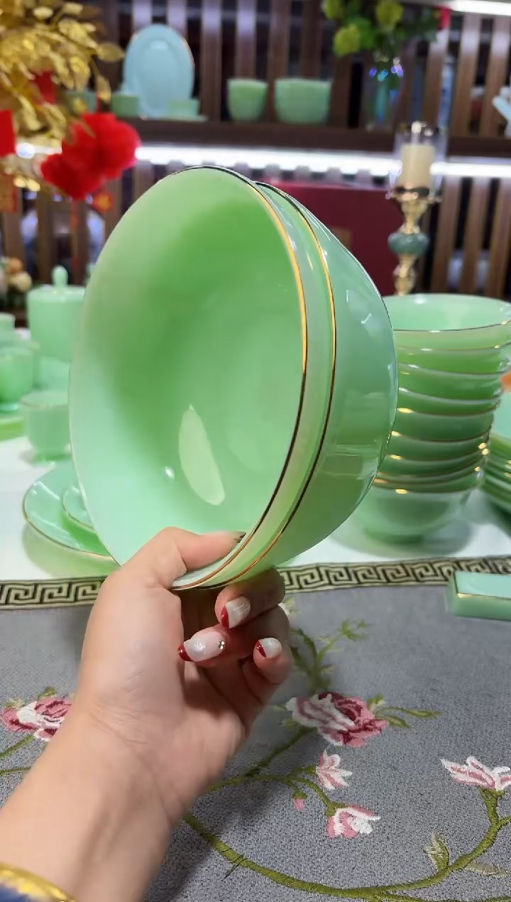 玉瓷6.5英寸面碗2个