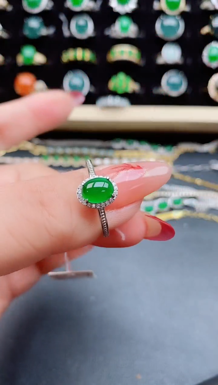 【闪购商品】翡翠戒指银S925镶嵌508050